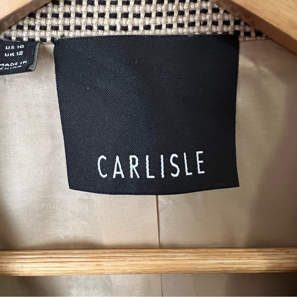 Carlisle Women's 10 Knit Blazer. Beige and Black. Hidden Snap Button Closure. - Picture 7 of 10